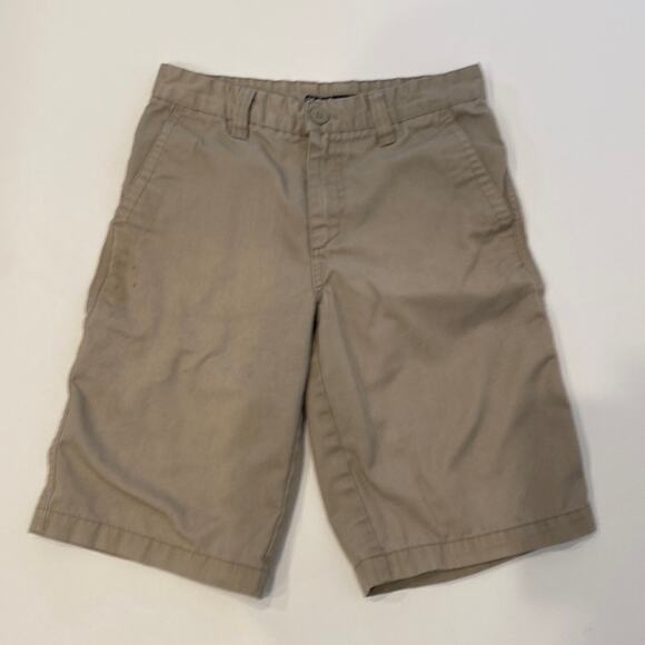 Quicksilver Men’s Khaki Tan Shorts Skater Style Sz 28 Polyester Cotton Relaxed - Picture 1 of 14